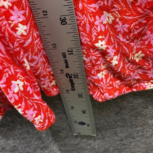 Zara Mini Cami Dress Womens XS Pink Floral Ruffle Slip Flowy Sweetheart V-Neck - Picture 8 of 10